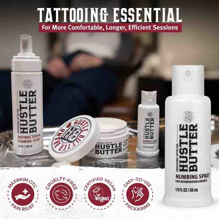 Hustle Butter Numbing Spray | Antiseptic Tattoo Pain Relief – The ...