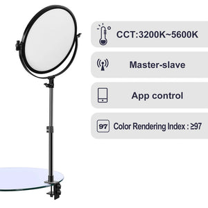 GVM 10" Bi-Color LED Soft Light with Table Clamp Stand