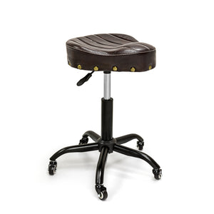 Adjustable Shop Stool with Backrest and Casters