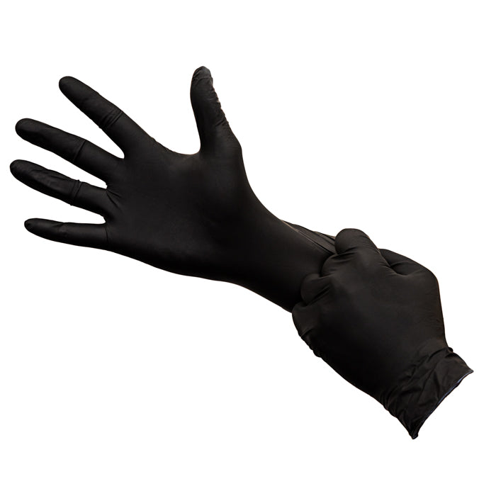 Nitrile Dispoable Gloves - Black, Non-powdered