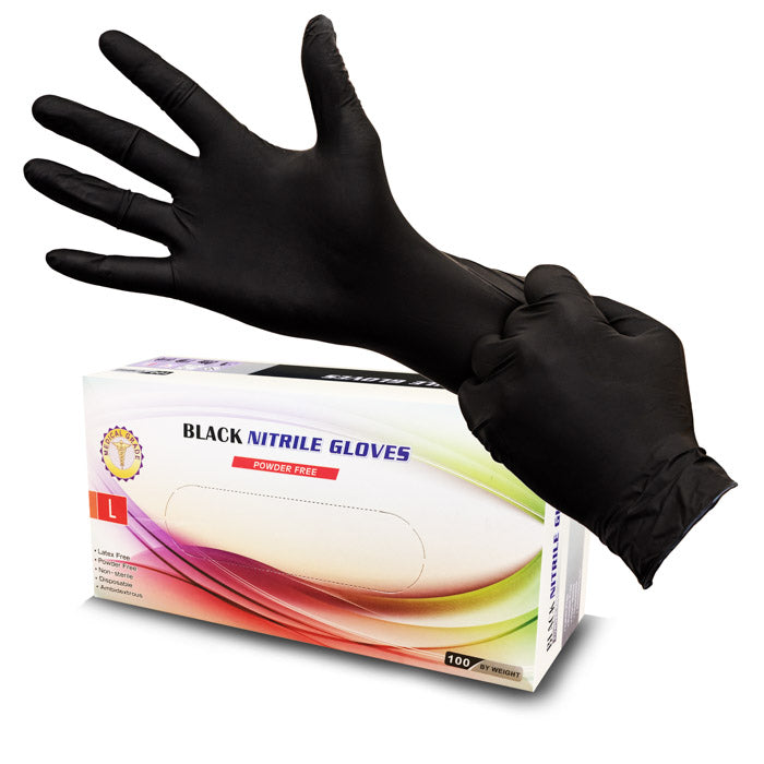 Nitrile Disposable Examination Gloves - 6.0 Mil Black